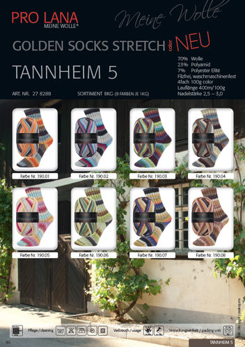 8 x 100 g Pro Lana Golden Socks Tannheim 5